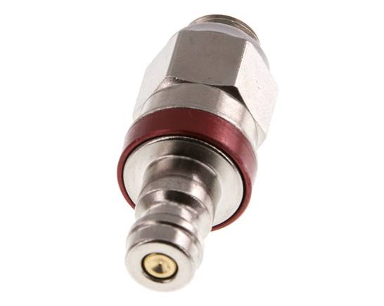 Nickel-plated Brass DN 5 Red Air Coupling Plug G 1/8 inch Male Double Shut-Off