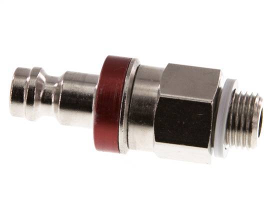 Nickel-plated Brass DN 5 Red Air Coupling Plug G 1/8 inch Male Double Shut-Off