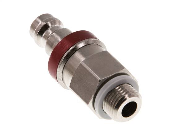 Nickel-plated Brass DN 5 Red Air Coupling Plug G 1/8 inch Male Double Shut-Off