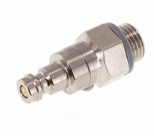 Nickel-plated Brass DN 5 Air Coupling Plug G 1/4 inch Male Double Shut-Off