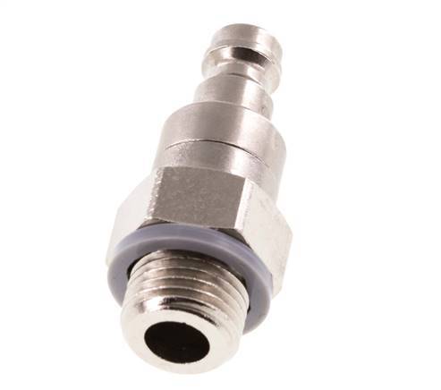 Nickel-plated Brass DN 5 Air Coupling Plug G 1/4 inch Male Double Shut-Off