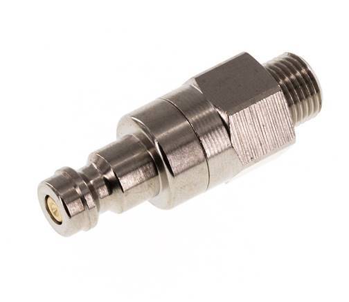 Nickel-plated Brass DN 5 Air Coupling Plug G 1/8 inch Male Double Shut-Off