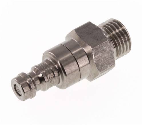 Stainless steel DN 5 Air Coupling Plug G 1/4 inch Male Double Shut-Off