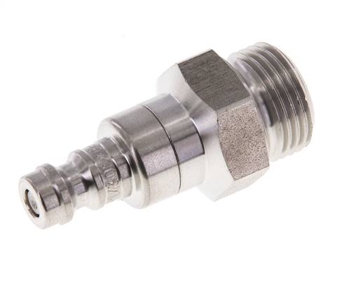 Stainless steel DN 5 Air Coupling Plug G 3/8 inch Male Double Shut-Off