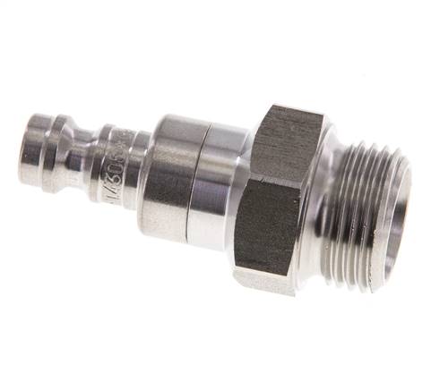 Stainless steel DN 5 Air Coupling Plug G 3/8 inch Male Double Shut-Off