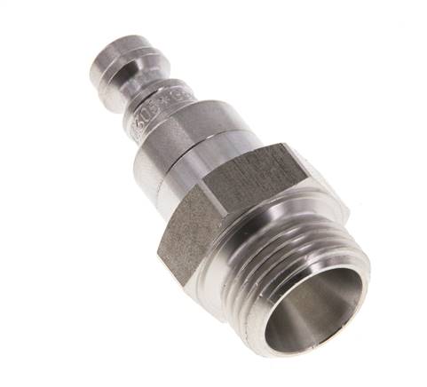 Stainless steel DN 5 Air Coupling Plug G 3/8 inch Male Double Shut-Off