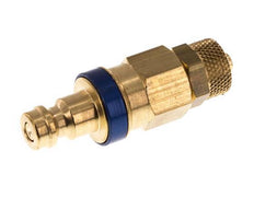 Brass DN 5 Blue Air Coupling Plug 4x6 mm Union Nut Double Shut-Off