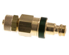 Brass DN 5 Green Air Coupling Plug 4x6 mm Union Nut Double Shut-Off