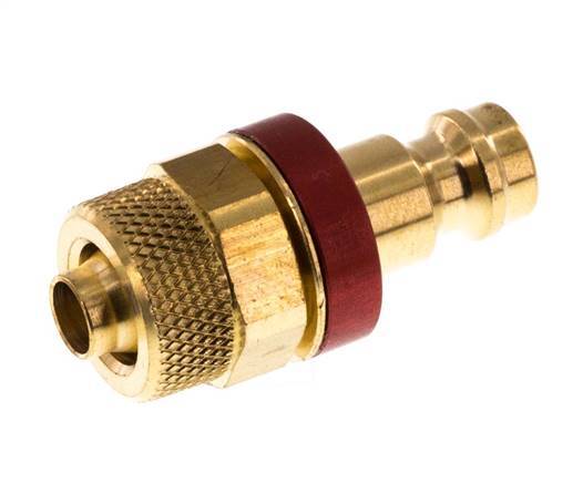 Brass DN 5 Red Air Coupling Plug 6x8 mm Union Nut