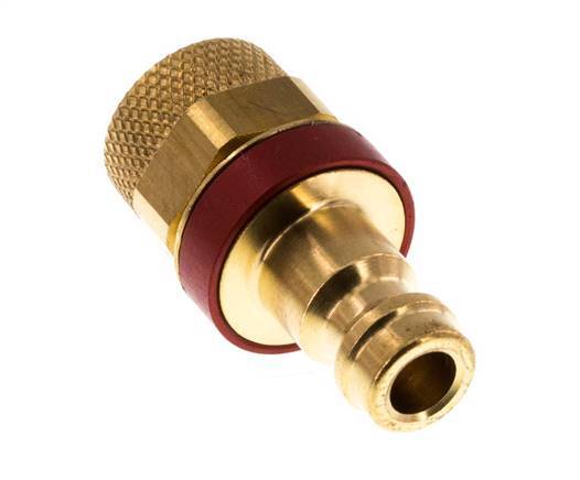 Brass DN 5 Red Air Coupling Plug 6x8 mm Union Nut