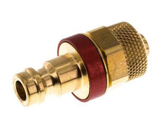 Brass DN 5 Red Air Coupling Plug 6x8 mm Union Nut