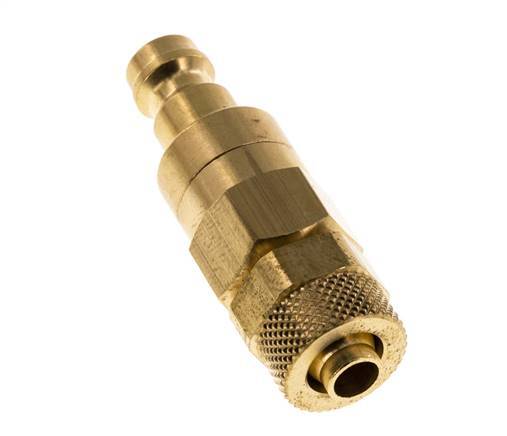 Brass DN 5 Air Coupling Plug 6x8 mm Union Nut Double Shut-Off