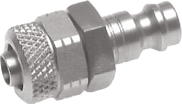 Nickel-plated Brass DN 5 Air Coupling Plug 6x8 mm Union Nut [2 Pieces]