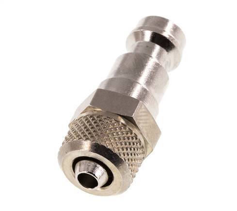 Nickel-plated Brass DN 5 Air Coupling Plug 4x6 mm Union Nut [2 Pieces]