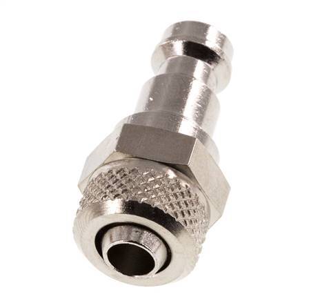 Nickel-plated Brass DN 5 Air Coupling Plug 6x8 mm Union Nut [2 Pieces]