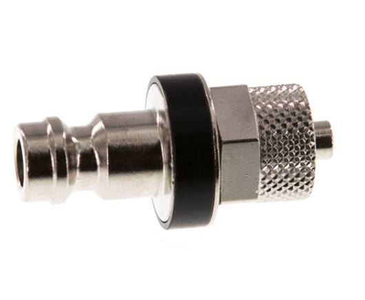 Nickel-plated Brass DN 5 Black Air Coupling Plug 4x6 mm Union Nut