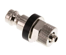 Nickel-plated Brass DN 5 Black Air Coupling Plug 4x6 mm Union Nut