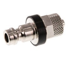 Nickel-plated Brass DN 5 Black Air Coupling Plug 4x6 mm Union Nut