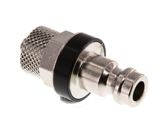 Nickel-plated Brass DN 5 Black Air Coupling Plug 4x6 mm Union Nut