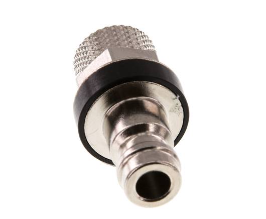 Nickel-plated Brass DN 5 Black Air Coupling Plug 4x6 mm Union Nut