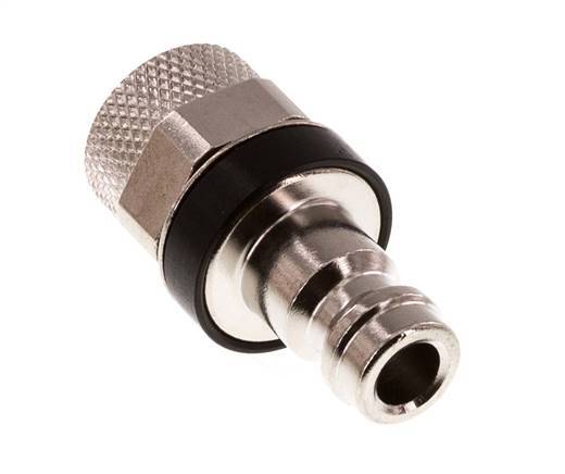 Nickel-plated Brass DN 5 Black Air Coupling Plug 6x8 mm Union Nut