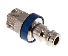 Nickel-plated Brass DN 5 Blue Air Coupling Plug 4x6 mm Union Nut
