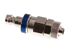 Nickel-plated Brass DN 5 Blue Air Coupling Plug 6x8 mm Union Nut Double Shut-Off