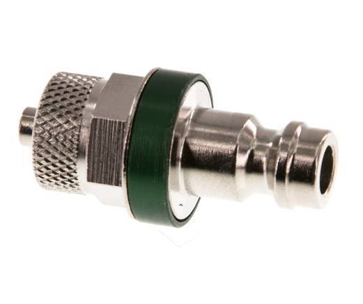 Nickel-plated Brass DN 5 Green Air Coupling Plug 4x6 mm Union Nut