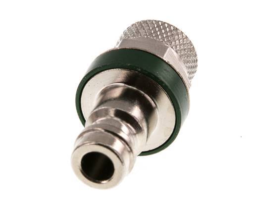 Nickel-plated Brass DN 5 Green Air Coupling Plug 4x6 mm Union Nut