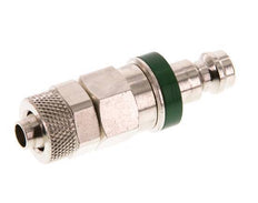 Nickel-plated Brass DN 5 Green Air Coupling Plug 6x8 mm Union Nut Double Shut-Off