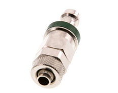 Nickel-plated Brass DN 5 Green Air Coupling Plug 6x8 mm Union Nut Double Shut-Off