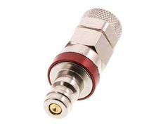 Nickel-plated Brass DN 5 Red Air Coupling Plug 6x8 mm Union Nut Double Shut-Off