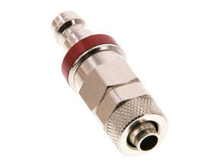 Nickel-plated Brass DN 5 Red Air Coupling Plug 6x8 mm Union Nut Double Shut-Off