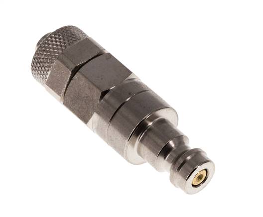 Nickel-plated Brass DN 5 Air Coupling Plug 6x8 mm Union Nut Double Shut-Off