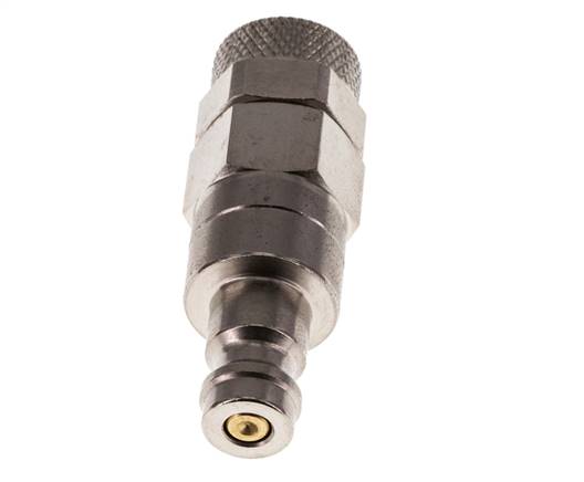 Nickel-plated Brass DN 5 Air Coupling Plug 6x8 mm Union Nut Double Shut-Off