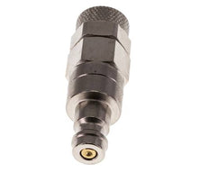 Nickel-plated Brass DN 5 Air Coupling Plug 6x8 mm Union Nut Double Shut-Off