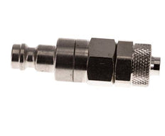 Nickel-plated Brass DN 5 Air Coupling Plug 6x8 mm Union Nut Double Shut-Off