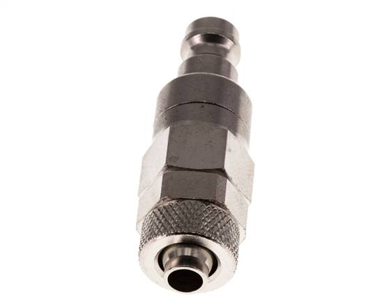 Nickel-plated Brass DN 5 Air Coupling Plug 6x8 mm Union Nut Double Shut-Off
