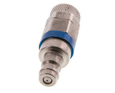 Stainless steel DN 5 Blue Air Coupling Plug 6x8 mm Union Nut Double Shut-Off