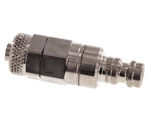 Stainless Steel 316L DN 5 Air Coupling Plug 6x8 mm Union Nut Double Shut-Off