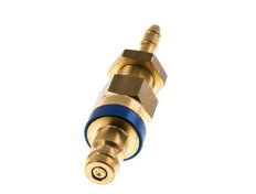 Brass DN 5 Blue Air Coupling Plug 4x6 mm Union Nut Bulkhead Double Shut-Off