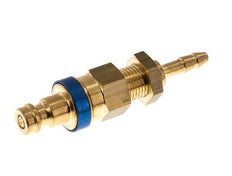 Brass DN 5 Blue Air Coupling Plug 4x6 mm Union Nut Bulkhead Double Shut-Off