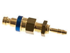 Brass DN 5 Blue Air Coupling Plug 4x6 mm Union Nut Bulkhead Double Shut-Off