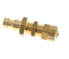 Brass DN 5 Air Coupling Plug 4x6 mm Union Nut Bulkhead
