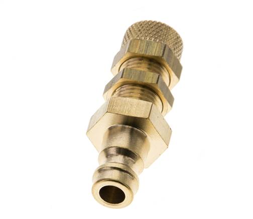 Brass DN 5 Air Coupling Plug 4x6 mm Union Nut Bulkhead
