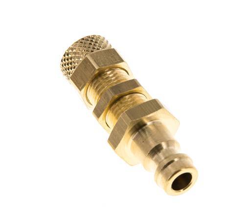 Brass DN 5 Air Coupling Plug 4x6 mm Union Nut Bulkhead