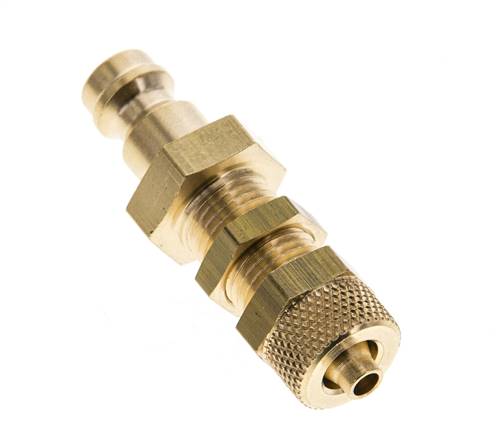 Brass DN 5 Air Coupling Plug 4x6 mm Union Nut Bulkhead