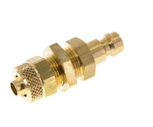 Brass DN 5 Air Coupling Plug 6x8 mm Union Nut Bulkhead