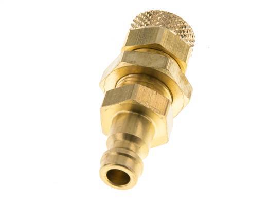 Brass DN 5 Air Coupling Plug 6x8 mm Union Nut Bulkhead