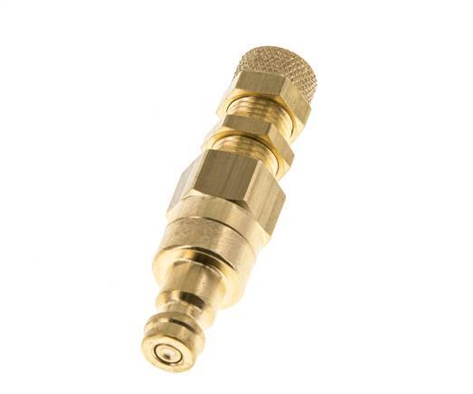 Brass DN 5 Air Coupling Plug 4x6 mm Union Nut Bulkhead Double Shut-Off